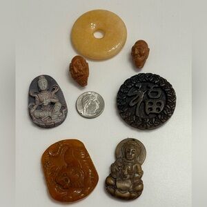 Lot of Asian themed pendants for jewelry